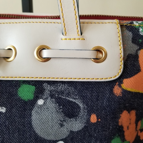 Dooney & Bourke Denim Grafitti Splatter Shoulder Bag - Picture 9 of 16